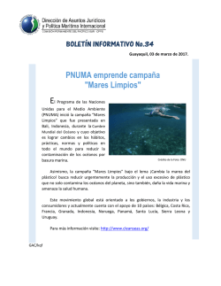 PNUMA emprende campa&ntilde;a "Mares Limpios"