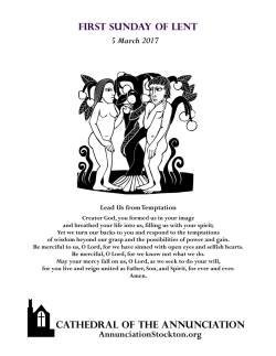 FIRST SUNDAy OF LENT CAThEDRAL OF ThE ANNUNCIATION