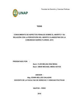 conocimiento de aspectos penales sobre el aborto y su relaci&oacute;n con