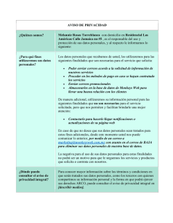 AVISO DE PRIVACIDAD &iquest;Qui&eacute;nes somos? Melannie Rosas