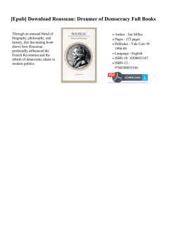 [Epub] Rousseau: Dreamer of