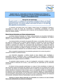 Bases y condiciones - CONICET &ndash; Convocatorias