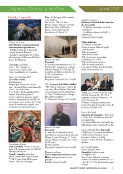 Agenda Cultural y de Ocio Marzo 2017