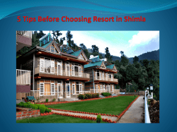 5 Tips Before Choosing Resort in&nbsp;Shimla