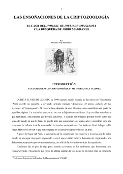 ENSO&ntilde;ACIONES DE LA CRIPTOZOOLOG A - ICEMAN Y MAGRA
