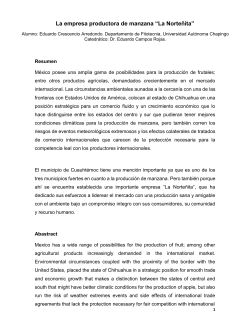 Producci&oacute;n de Manzana en Chihuahua