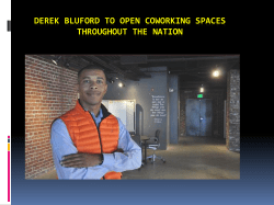 Derek Bluford to open Coworking spaces throughout the&nbsp;nation