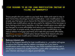 Five Reasons to go for Loan Modification Instead of Filing for Bankruptcy