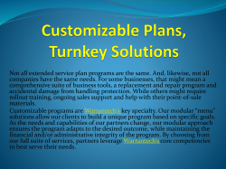 Customizable Plans, Turnkey&nbsp;Solutions