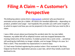 Filing A Claim &ndash; A Customer&rsquo;s Perspective
