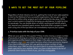 5 Ways to Get the Most Out of Your Pipeline