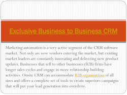 Exclusive Business to Business CRM