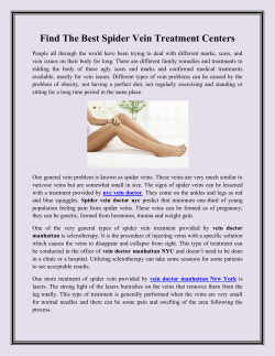 Find The Best Spider Vein Treatment Centers