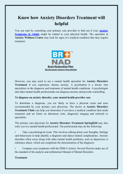 Know how Anxiety Disorders Treatment will helpful