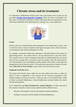 Chronic stress and its treatment