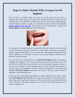 Steps To Find A Dentist With Average Cost Of Implants