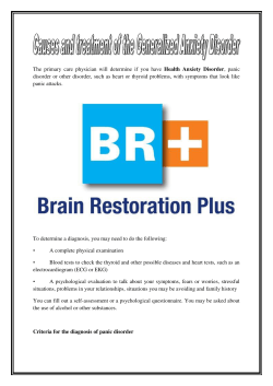 Causes and treatment of the Generalized Anxiety Disorder