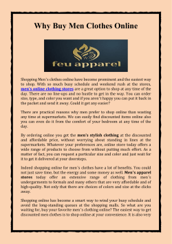 Why Buy Men Clothes Online