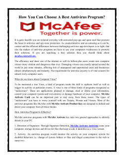 How You Can Choose A Best Antivirus Program