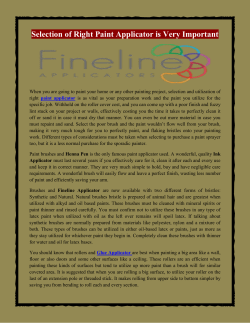 Selection of Right Paint Applicator is Very Important