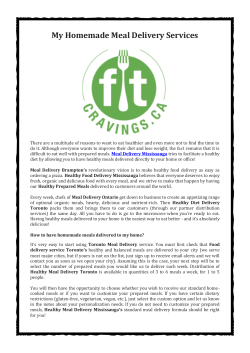 My Homemade Meal Delivery Services