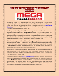 Get Benefits Associated with Professional Pests Inspection