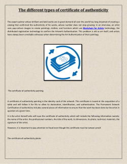 The different types of certificate of authenticit1