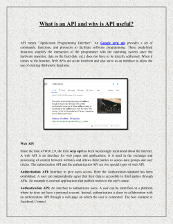 What is an API and why is API useful