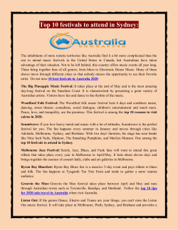 Top 10 festivals to attend in Sydney