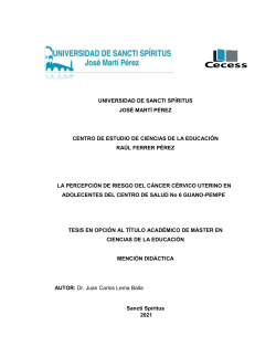 TESIS EN OPCI&Oacute;N AL T&Iacute;TULO ACAD&Eacute;MICO DE  M&Aacute;STER  EN CIENCIAS DE LA EDUCACI&Oacute;N SUPERIOR MENCI&Oacute;N DID&Aacute;CTICA