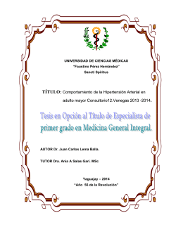 TESIS EN OPCI&Oacute;N AL T&Iacute;TULO DE ESPECIALISTA DE PRIMER GRADO EN MEDICINA FAMILIAR Y COMUNITARIA
