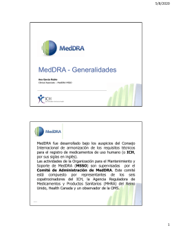 Generalidades de MedDRA